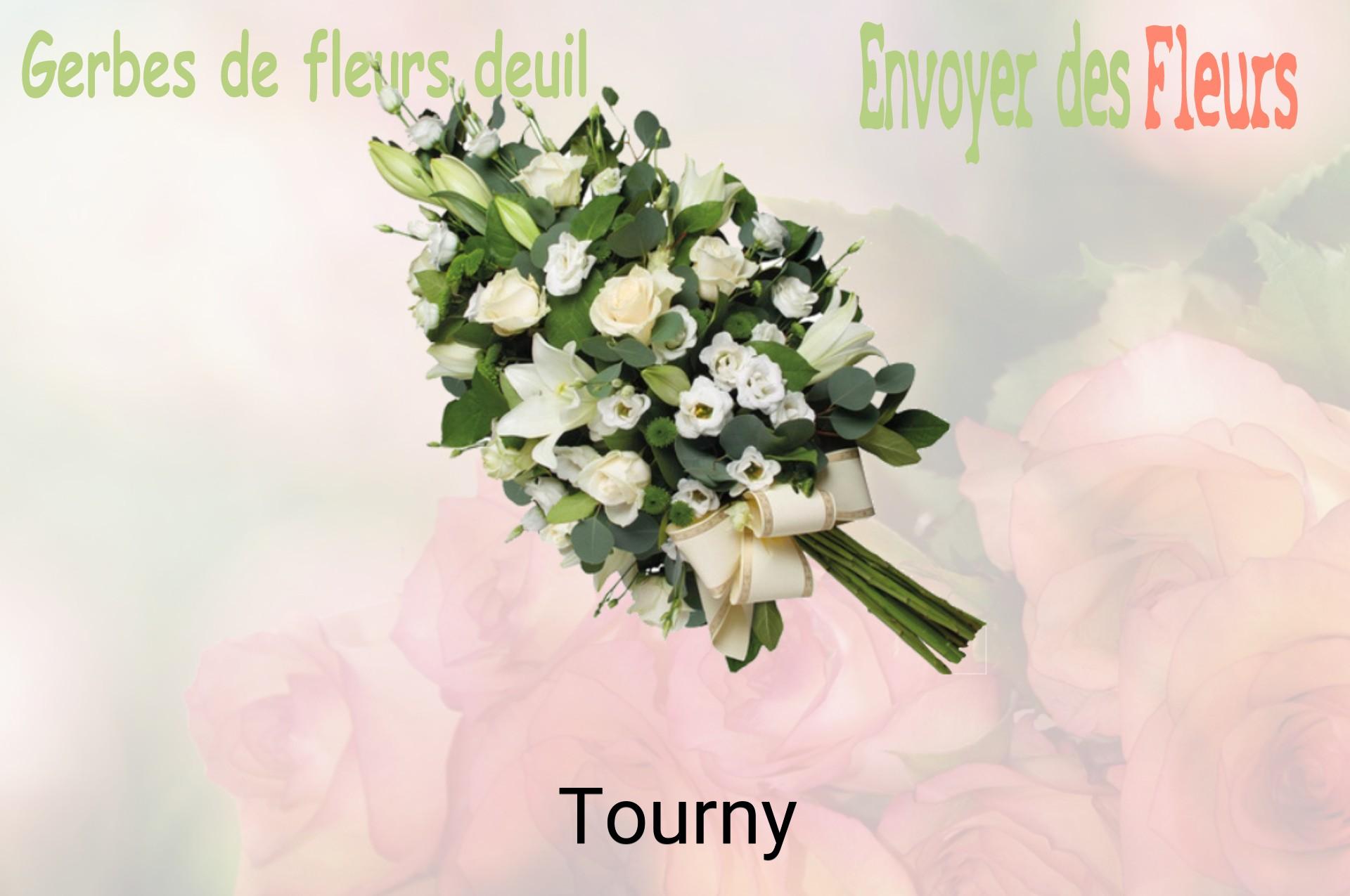 Gerbe de fleurs de deuil livrée à Tourny
